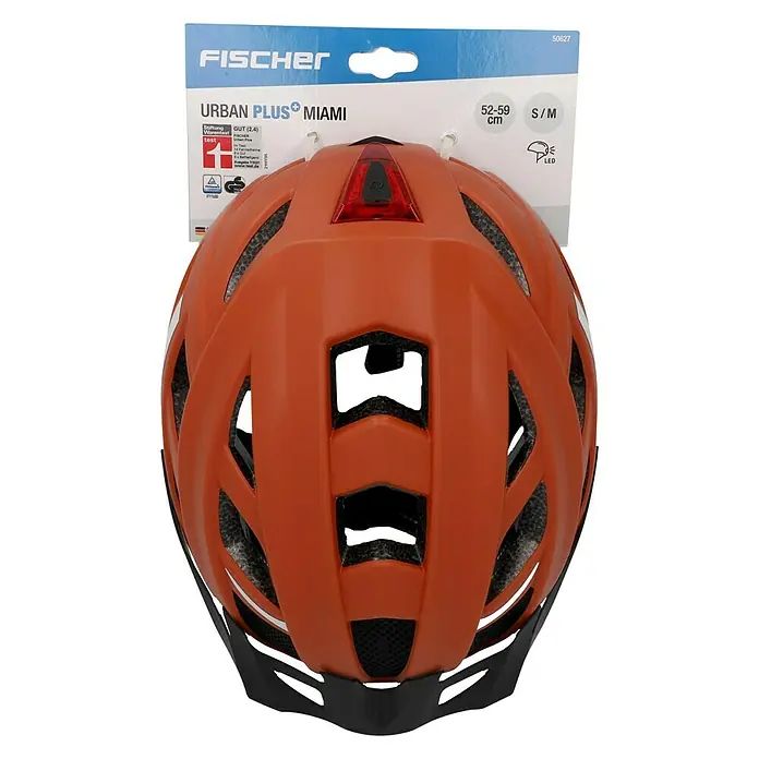 Fischer Fahrradhelm Urban Plus Miami - L/XL 58 - 61 cm, Braun - Draufsicht