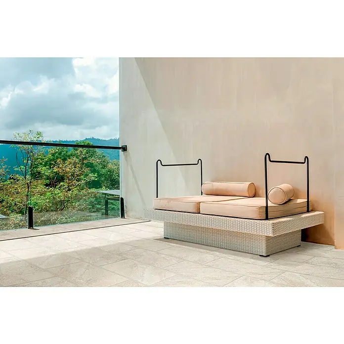 Feinsteinzeugfliese Quarzo Tortora - L x B x S: 78 x 39 x 2 cm, Beige, Matt - Stimmungsaufnahme