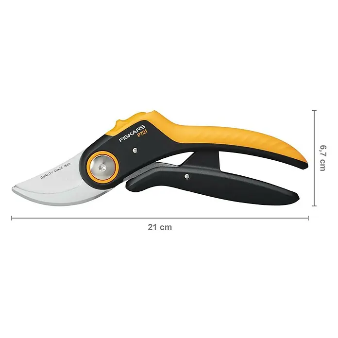 Fiskars Plus Gartenschere P721 - Bypass, Max. Aststärke: 24 mm - Skizze