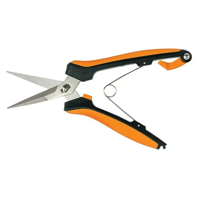 Fiskars Solid Gartenschere Micro-Tip SP160 - Gebogen, Länge: 17,1 cm - Linke Seitenansicht