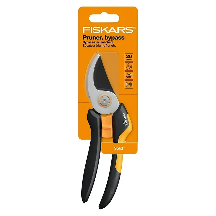 Fiskars Solid Gartenschere P321 - Schneidsystem: Bypass, Max. Aststärke: 20 mm - Draufsicht