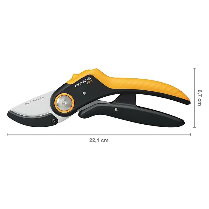 Fiskars Plus Gartenschere PowerLever P741 - Amboss, Max. Aststärke: 24 mm - Skizze