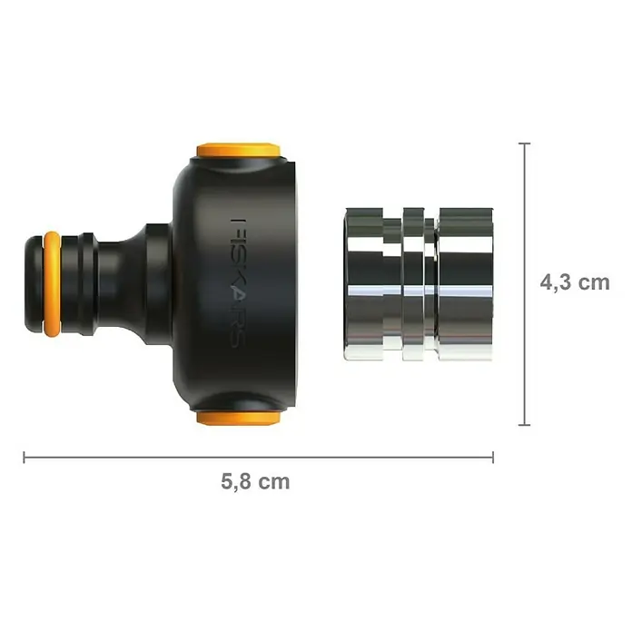 Fiskars FiberComp Hahnverbinder - Gewindegröße Wasserhahn: M 22 x 1 - Skizze