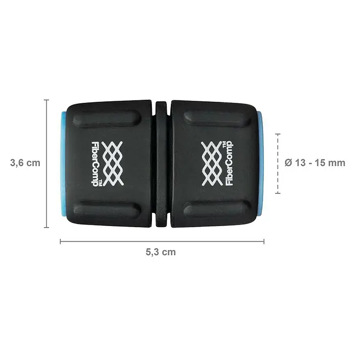 Fiskars FiberComp Reparator - Passend für: 1/2"-Schläuche Ø 13 mm, 5/8"-Schläuche Ø 15 mm - Skizze
