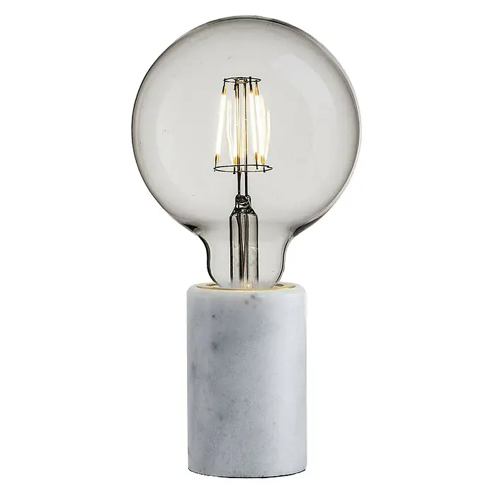 Nordlux Lámpara de sobremesa Siv Mármol - 60 W, L x An x Al: 6 x 6 x 10,3 cm, Blanco, E27 - Vista frontal