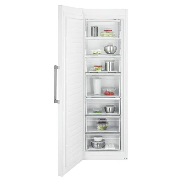 AEG Congelador AGB728E6NW - Contenido útil total: 279 l, 65 x 59,5 x 186 cm, Blanco - Vista angular