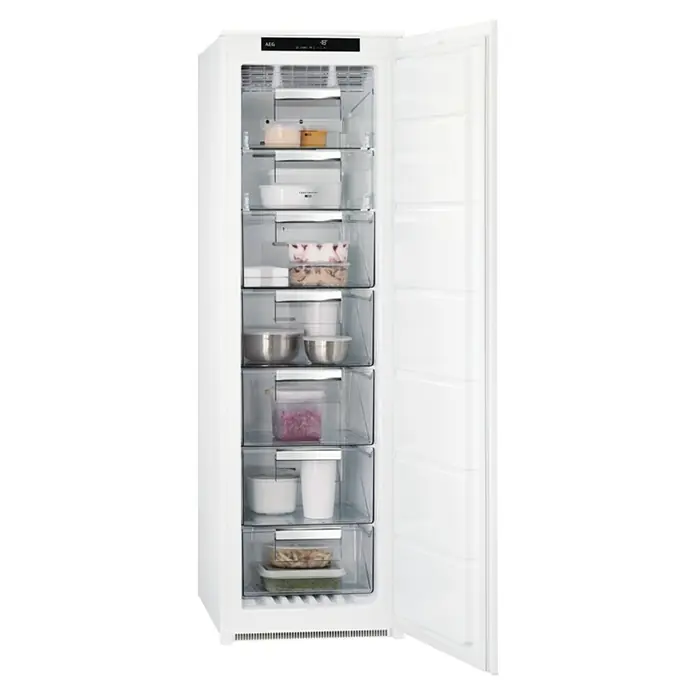 AEG Congelador ABE818F6NS - Contenido útil total: 204 l, 54,9 x 54 x 177,2 cm, Blanco - Vista angular