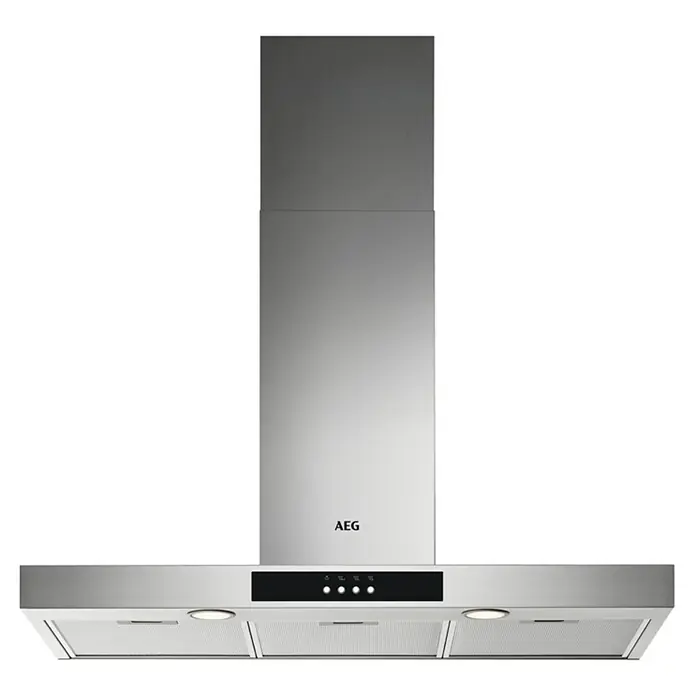 AEG Campana decorativa DBB3951M - Ancho: 89,9 cm, Potencia de aire máx.: 600 m³/h, Acero inoxidable - Vista frontal