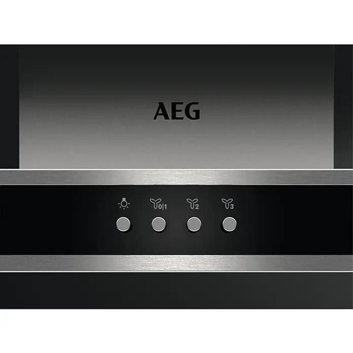 AEG Campana decorativa DBB3651M - Ancho: 60 cm, Potencia de aire máx.: 600 m³/h, Acero inoxidable - Primer plano