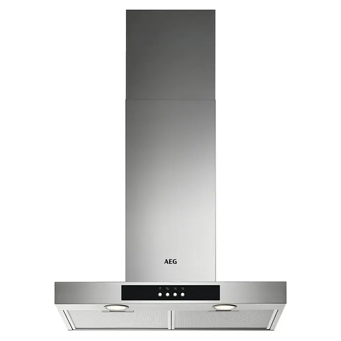 AEG Campana decorativa DBB3651M - Ancho: 60 cm, Potencia de aire máx.: 600 m³/h, Acero inoxidable - Vista frontal