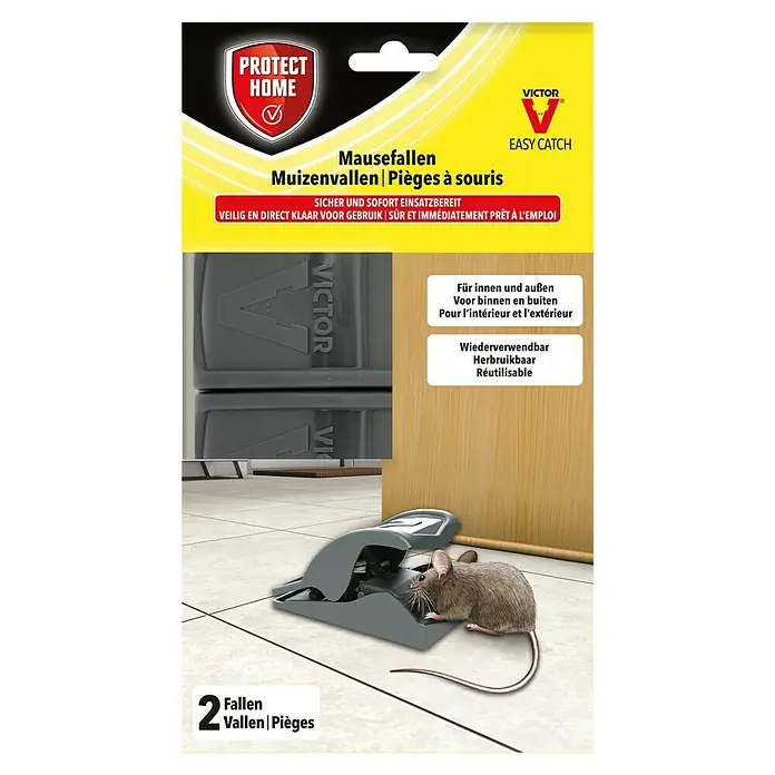 Protect Home Muizenval Easy Catch - Klemval, Kunststof, 2 stk. - Vooraanzicht