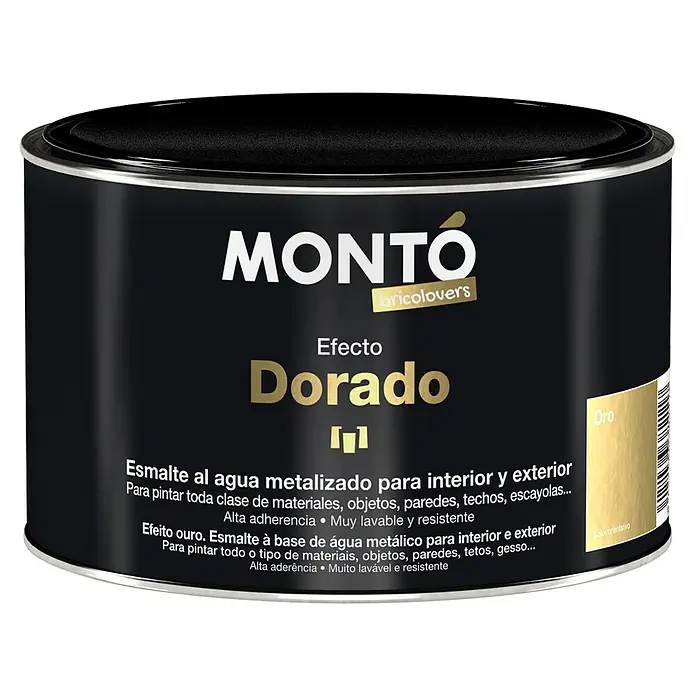 Montó Bricolovers Esmalte de color acrílico metalizado - Oro, 375 ml, Satinado - Vista frontal