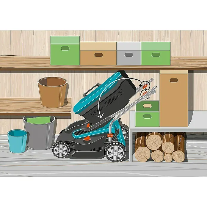 Gardena Akku-Rasenmäher PowerMax 32/36V P4A - 36 V, 2 Akkus, 2,5 Ah, Schnittbreite: 32 cm - Skizze