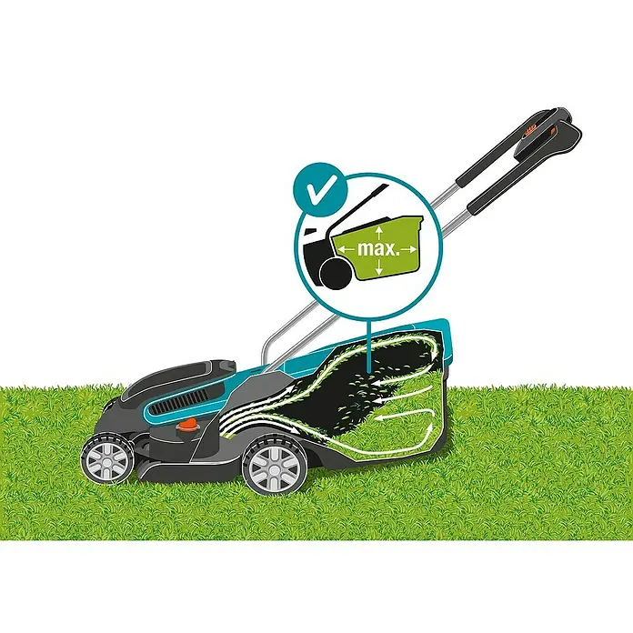 Gardena Akku-Rasenmäher PowerMax 32/36V P4A - 36 V, 2 Akkus, 2,5 Ah, Schnittbreite: 32 cm - Skizze