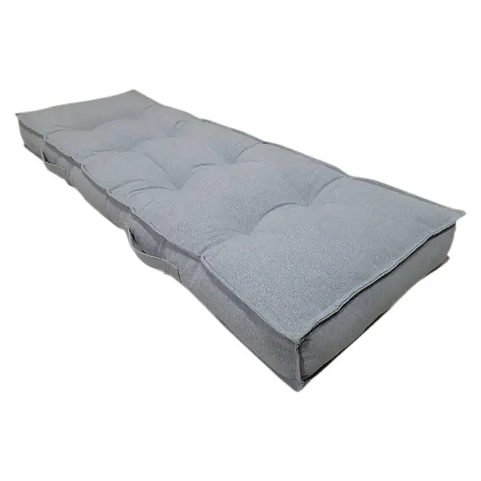 Cojín para respaldo Nuevo - 120 x 40 x 10 cm, Gris Melange, 100% algodón - Vista angular
