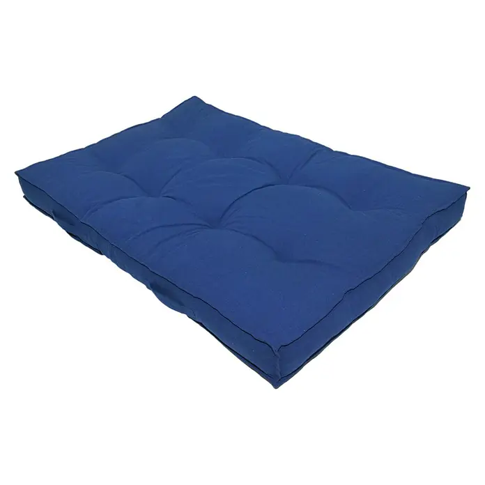 Cojín para asiento Nuevo - 120 x 80 x 10 cm, Azul, 100% algodón - Vista angular