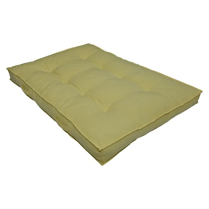 Cojín para asiento Nuevo - 120 x 80 x 10 cm, Amarillo, 100% algodón - Vista angular