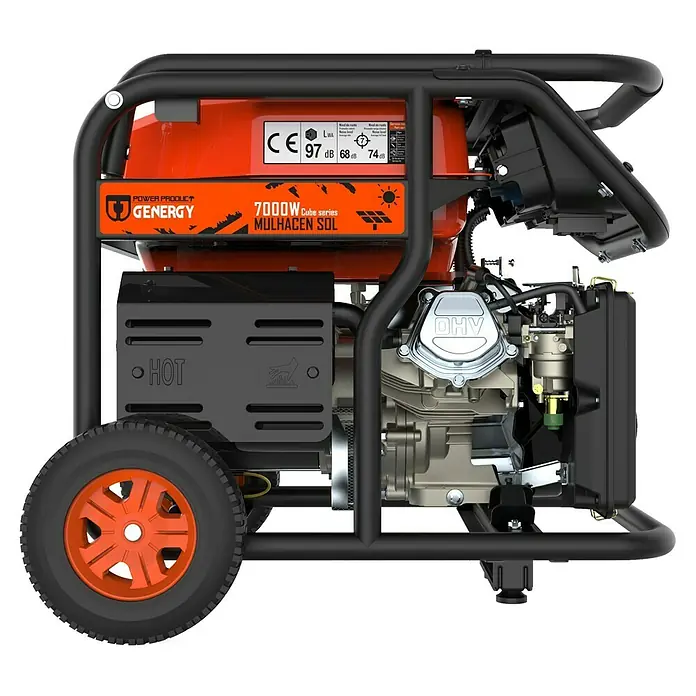 Generador Mulhacén SOL - 7.000 W, Volumen del depósito: 28 l, Tiempo de funcionamiento: 9,3 h con 75% de la carga - Vista de perfil derecho