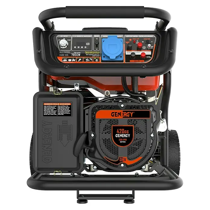 Generador Mulhacén SOL - 7.000 W, Volumen del depósito: 28 l, Tiempo de funcionamiento: 9,3 h con 75% de la carga - Vista frontal