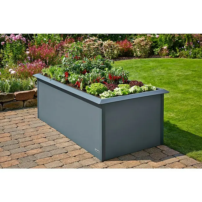 Gardol Hochbeet - L x B x H: 2 x 1 x 0,76 m, Stahl, Anthrazit - Anwendungsbeispiel