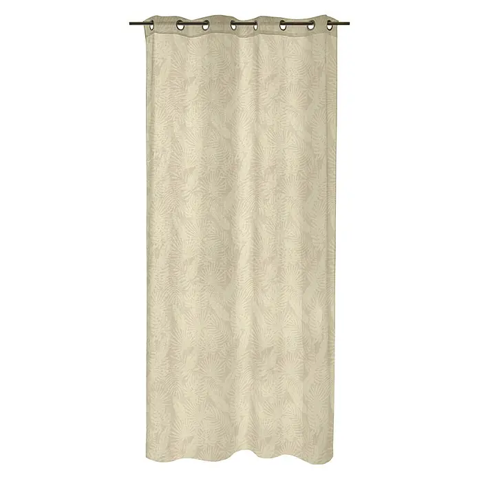 Cortina con ollaos Arcadia - An x Al: 140 x 250 cm, 100% poliéster, Crudo - Vista frontal