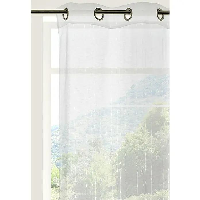 Visillo para ventana Texas Eco - An x Al: 140 x 250 cm, 100% poliéster, Crudo - Primer plano