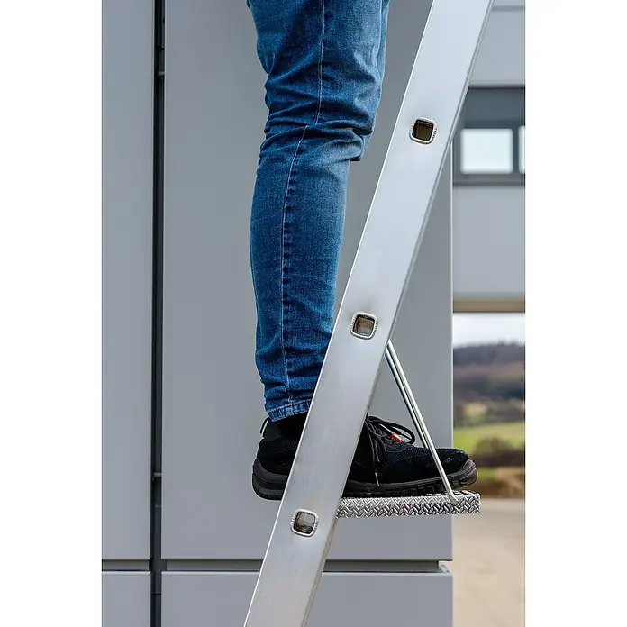 Krause Trittablage - Geeignet für: Sprossenleitern, Aluminium - Anwendungsbeispiel