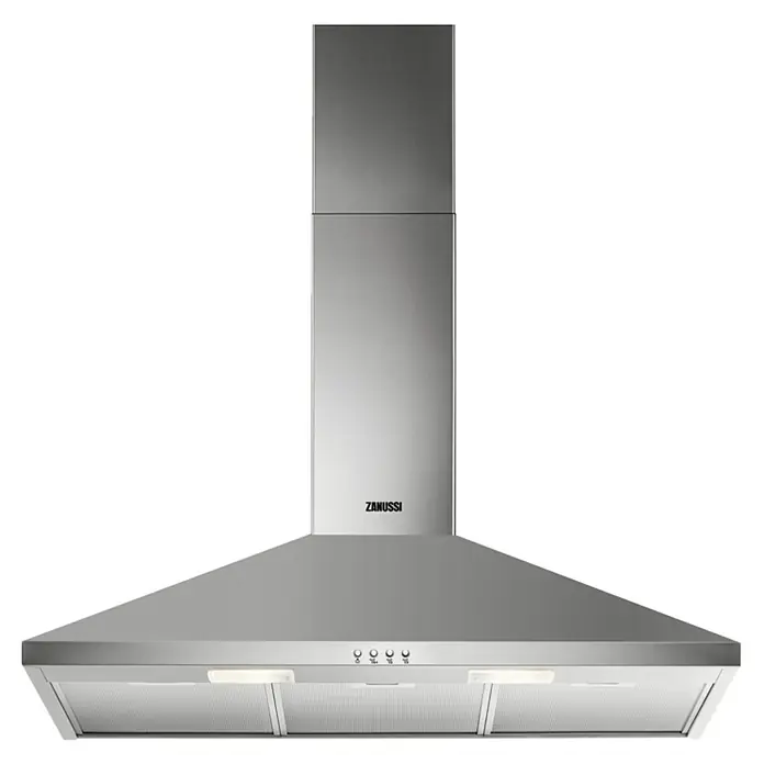Zanussi Campana decorativa ZHC92462XA - Ancho: 89,8 cm, Potencia de aire máx.: 420 m³/h aire en circulación, Acero inoxidable - Vista frontal