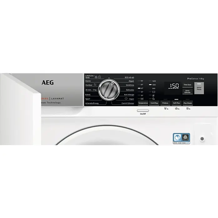 AEG Lavadora L7FBG842BI - 8 kg, Número de programas de lavado: 14 ud., Potencia máx.: 2.200 W - Primer plano