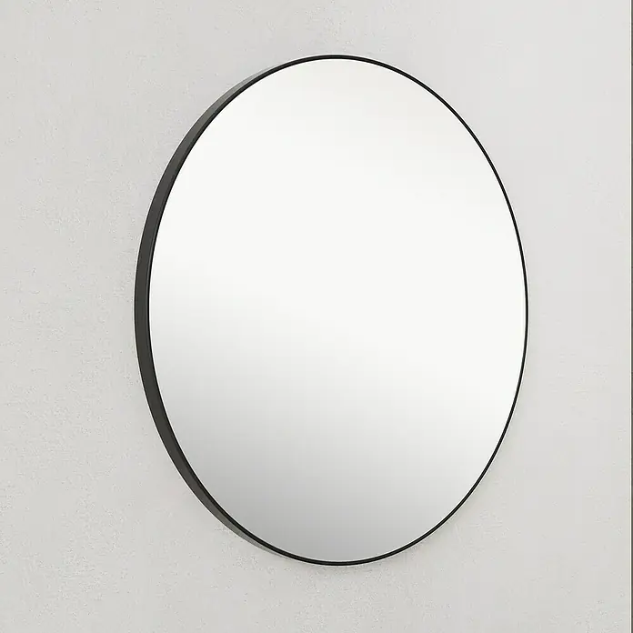 Espejo redondo Izaro - Diámetro: 80 cm, Negro - Foto ambiente