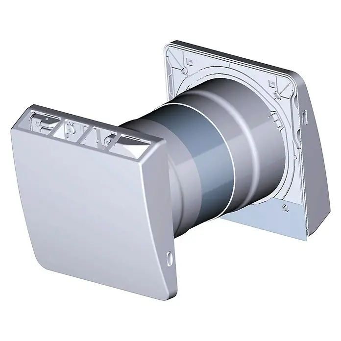 Marley Wärmetauscher Air 4.0 - Max. Luftleistung: 19/35/50 m³/h, Durchmesser Bohrung: 180 mm, Geeignet für: Außenwände 28 - 50 cm - Diagonale Ansicht