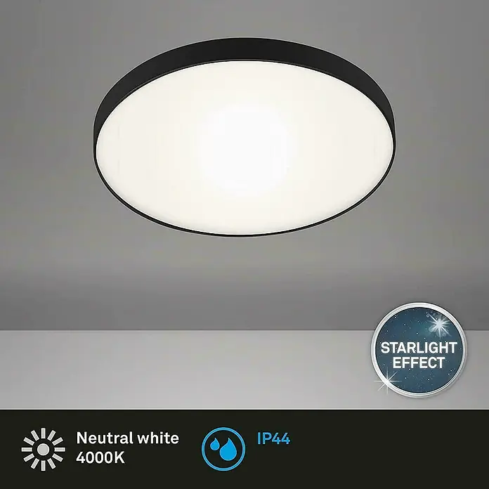 Briloner Plafón LED redondo Malbona - 13 W, Ø x Al: 28,5 x 6,5 cm, Blanco neutro - Producto en uso
