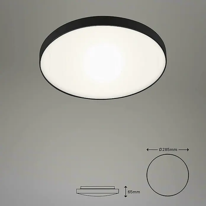 Briloner Plafón LED redondo Malbona - 13 W, Ø x Al: 28,5 x 6,5 cm, Blanco neutro - Dibujo técnico