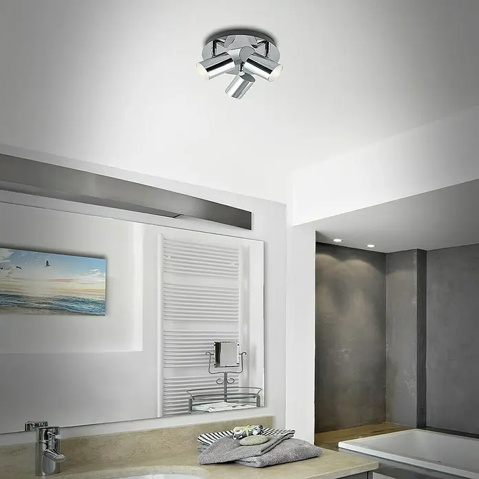 Briloner Regleta Banyo - 15 W, x 3, L x An x Al: 21 x 21 x 11,2 cm, GU10, Cromo - Foto ambiente