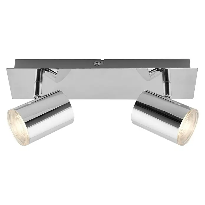 Briloner Regleta Banyo - 10 W, x 2, L x An x Al: 9,9 x 29 x 11,2 cm, GU10, Cromo - Vista angular