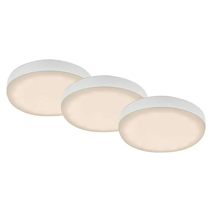 Briloner Set de focos LED empotrables redondos Plat - 9 W, x 3, Ø x Al: 7,5 x 3,5 cm, Blanco cálido - Vista angular