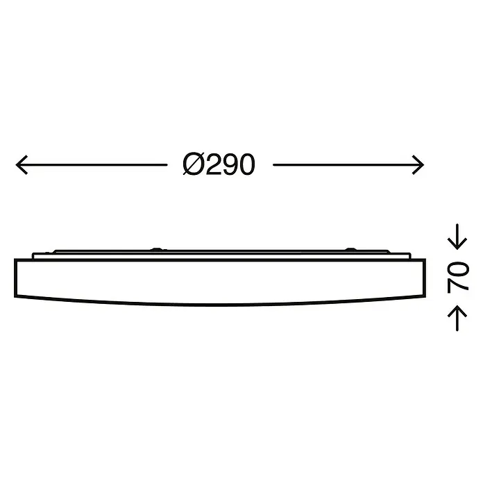 Briloner Plafón LED redondo Stelo - 12 W, Ø x Al: 29 x 7 cm, Color de luz: Blanco neutro - Dibujo técnico