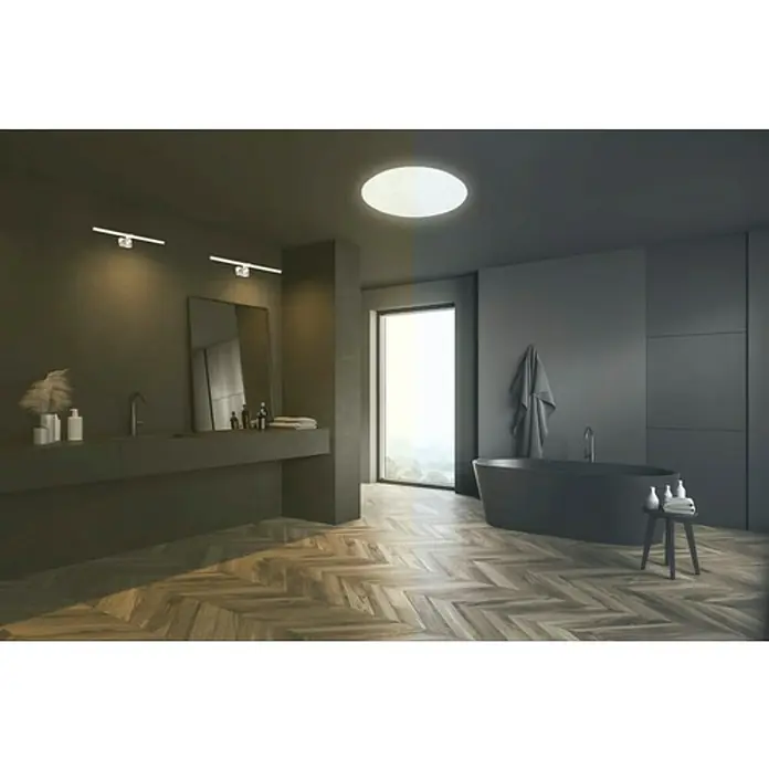 Briloner Plafón LED redondo Stelo - 12 W, Ø x Al: 28 x 9,5 cm, Color de luz: Blanco neutro, Blanco estrellado - Foto ambiente