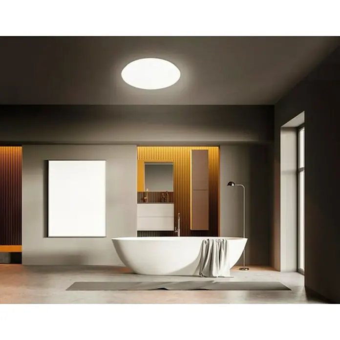 Briloner Plafón LED redondo Stelo - 12 W, Ø x Al: 28 x 9,5 cm, Color de luz: Blanco neutro, Blanco estrellado - Foto ambiente