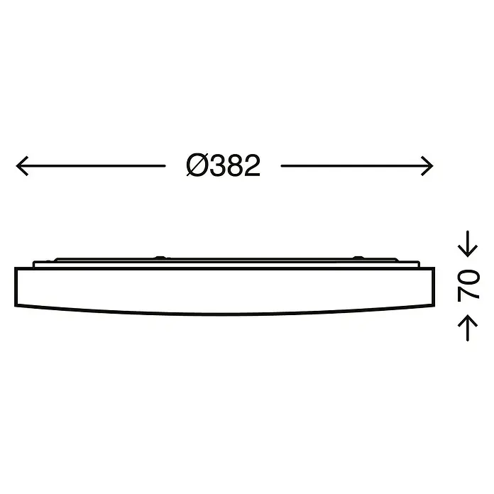 Briloner Plafón LED Stelo - 24 W, Ø x Al: 40 x 7 cm, Blanco, Blanco neutro - Dibujo técnico