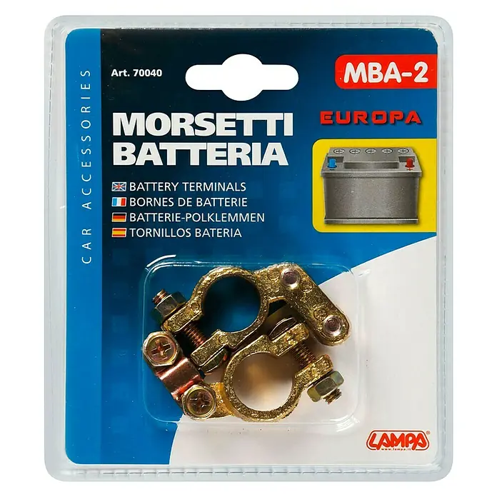 Borne de batería Eur Model - 2 ud., L x An x Al: 3 x 13 x 14 cm - Vista frontal