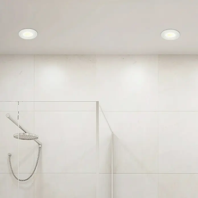 Briloner Set de focos LED empotrables redondos Kulana regulable - 20 W, 4 ud., Ø x Al: 9 x 2,5 cm, Blanco cálido, Blanco - Detalle de la imagen
