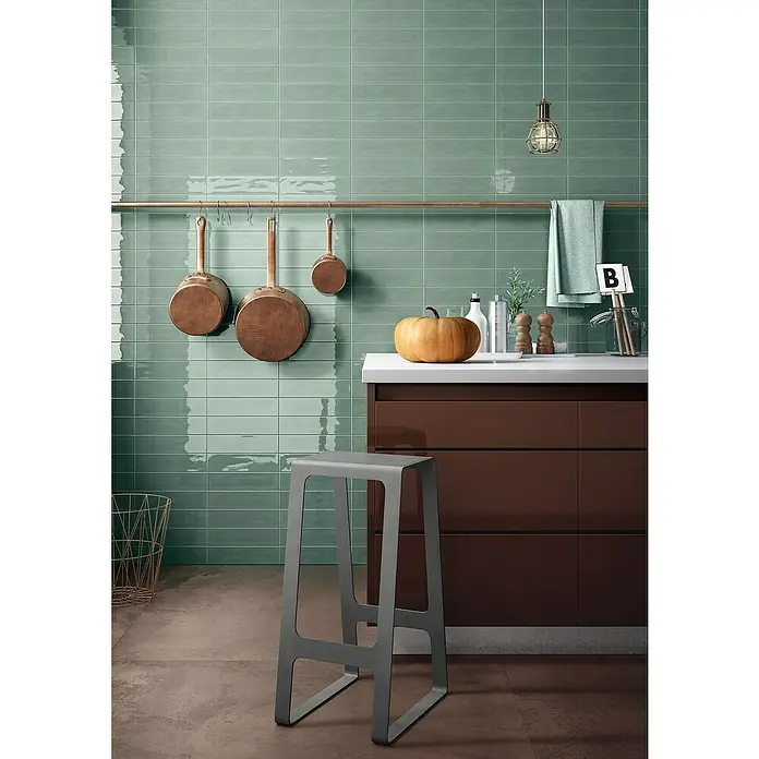 Wandtegel Tash - 30 x 7,5 cm, Groen - Sfeeropname