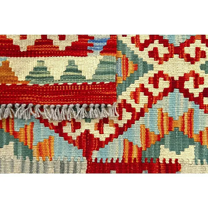 Alfombra de pelo corto Kilim Herat - Multicolor, 80 x 120 cm, 100% lana - Primer plano