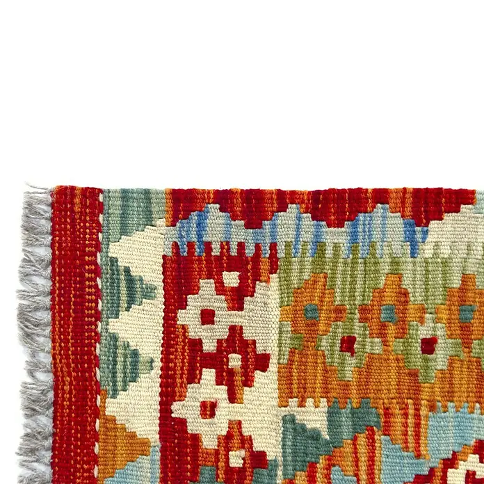 Alfombra de pelo corto Kilim Herat - Multicolor, 80 x 120 cm, 100% lana - Primer plano