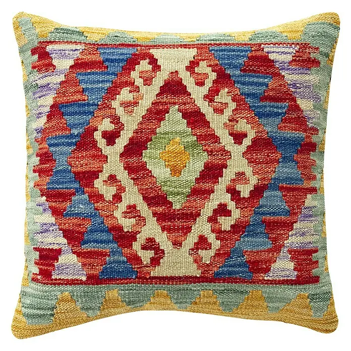 Funda protectora para cojines Kilim Herat - Multicolor, 45 x 45 cm, 100% lana - Vista frontal