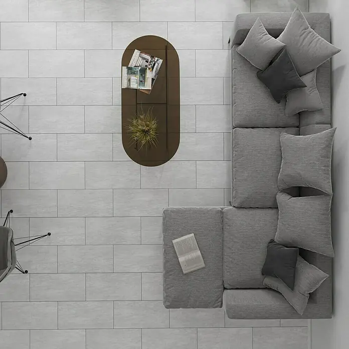 Feinsteinzeugfliese Spazio - 30 x 60 cm, Grau, Matt - Stimmungsaufnahme