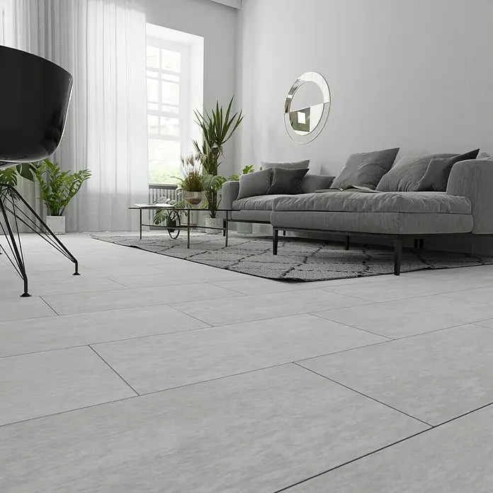 Feinsteinzeugfliese Spazio - 30 x 60 cm, Grau, Matt - Stimmungsaufnahme