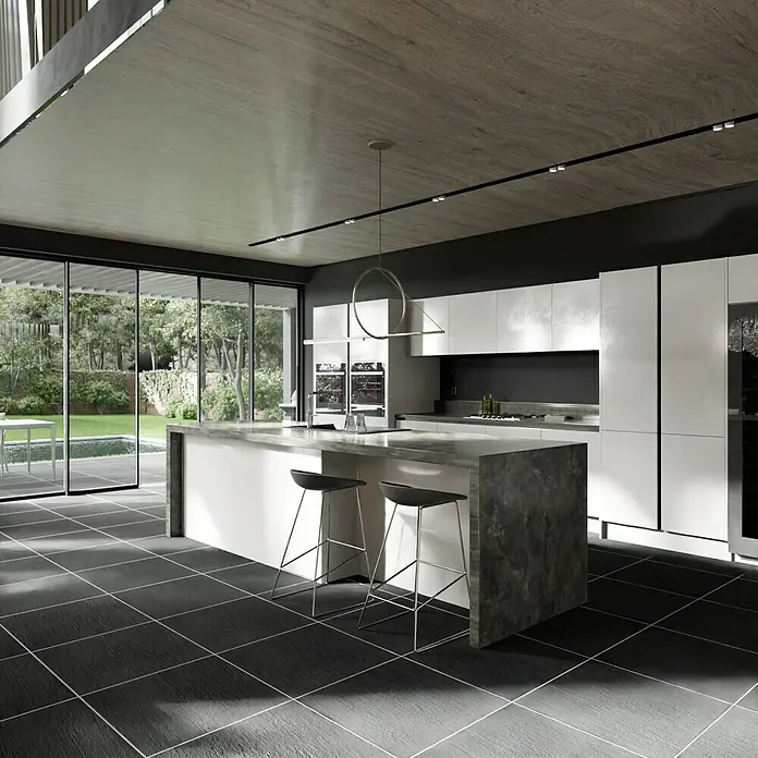 Terrassenfliese Slate Black - 60 x 60 x 2 cm, Schwarz, Matt - Stimmungsaufnahme