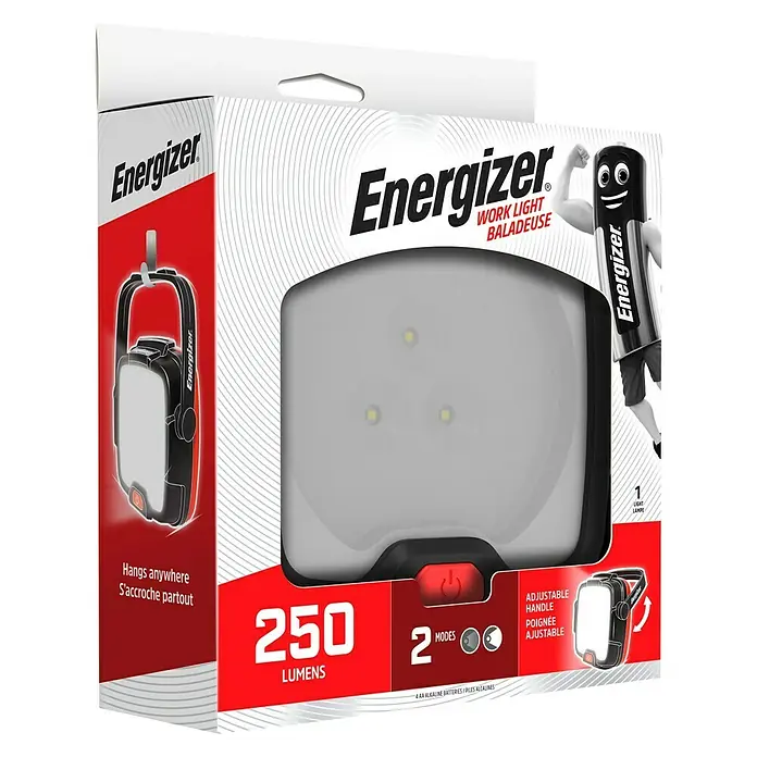 Energizer Foco LED de trabajo - 250 lm, IPX4, Negro/Rojo - Vista angular